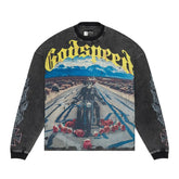 Godspeed Long Lonely Road Thermal Tee Black Wash