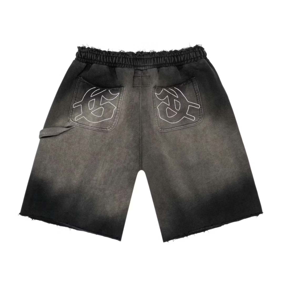 Godspeed Carpenter Distressed Shorts Black Sun Fade