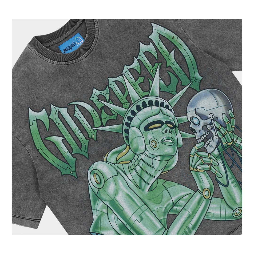 Godspeed Freedoms Protocol Tee Grey Wash