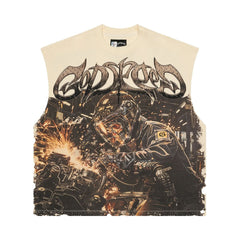 Godspeed Steel Sharpens Steel Sleeveless Bone Tee